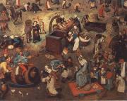 BRUEGEL, Pieter the Elder, Battle between carnival and fast